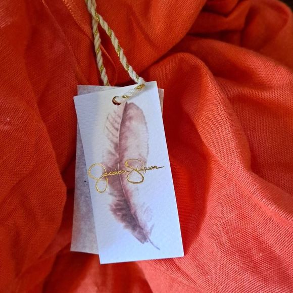 Jessica Simpson Women's Red Linen Blend Midi Dress Size XL - Picture 9 of 9